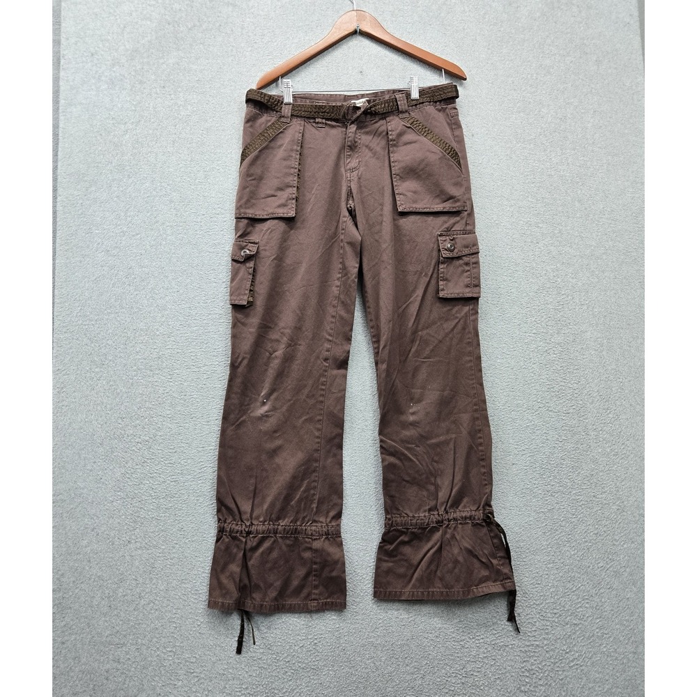 VINTAGE Billabong Juniors Pants 9 Brown Y2K Cargo Wide Leg 31" Inseam READ